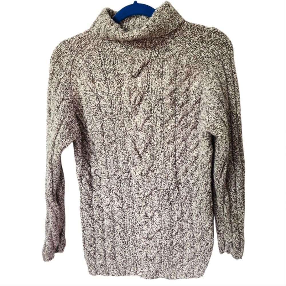 Express World Brand Tan Cable Knit Mock Turtleneck Sweater Sz. S